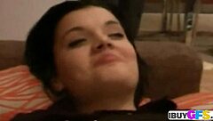 Hot Brunette Masturbates Big Tits