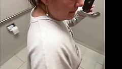 Tiktoker La Paisa sneaks a quick hardcore session with a fan in a hotel bathroom.