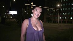 Big tits model Krystal Swift explores public car adventure