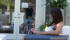 pornstar lights up while caught in a steamy stepfamily love triangle hardcore scene