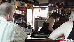 erotic milf in lingerie sucking two cocks