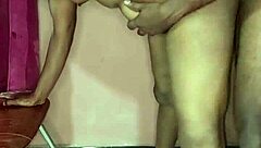 Watching a Tamil girl with natural tits getting her pussy licked and fucked by a guy