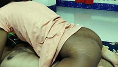 Cumming hard with a hot black girl and a guy from behind