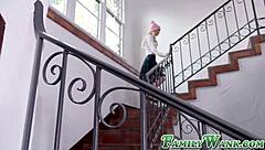 petite teen 18+ bangs stepbro to dodge trouble