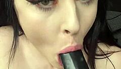 Her pussy grips tight as she fucks doggystyle with vibrator and dildo!