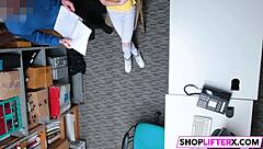 shoplifting teen catarina punished with hard drilling and blowjob