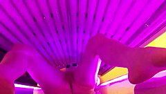 feeling the thrill of masturbating in the public tanning bed outdoors