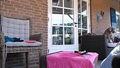 Teen 18+ Fingers Herself Wild in Front of Dogs