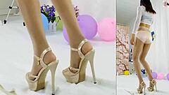 Asian Dancer Teases in Pantyhose and Panties for Amateur Show