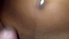 Wet pussy grips big black cock