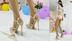 Asian Dancer Teases in Pantyhose and Panties for Amateur Show