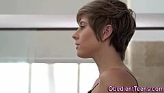 Teen Sub In Stockings Feels Rough Nipple Piercing Pleasure