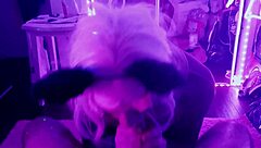 Blonde Shemale Deepthroating Big Black Cock, Slobbering Everywhere!