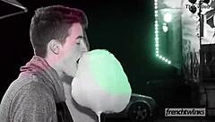 Two cute twinks fuck outdoors in gay cum-filled sex