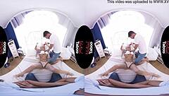 Intense shaved blonde blowjob in virtual taboo pov sex scene