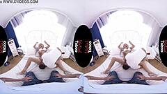 Intense shaved blonde blowjob in virtual taboo pov sex scene