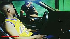 Brazilian brunette policewoman gets wet with big cock in car