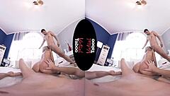 Intense shaved blonde blowjob in virtual taboo pov sex scene