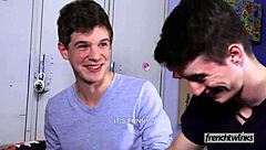 Two cute twinks fuck outdoors in gay cum-filled sex