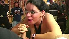 Amateur pregnant girl with big boobs enjoys a blowjob