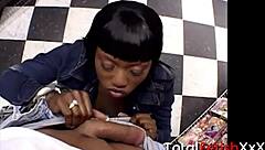 jada fire gives sloppy interracial blowjob