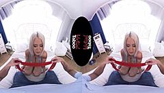 Intense shaved blonde blowjob in virtual taboo pov sex scene