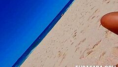 Brazilian amateurs expose natural tits and pussies on beach for public fucking