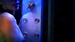 Amateur couple enjoys a steamy shower and blowjob