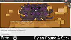 Dylan discovers a stick in the woods