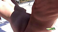 Covering my boobs with hot cum after titjob