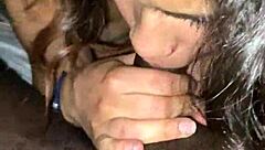 lightskin freak sucking big black cock in interracial scene. deepthroat and monster cock action.