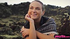 Nasty Photographer Enjoys Fucking Her Petite Blonde Model Outdoors In Doggystyle And Blowjob Scenes