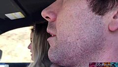 Babe hitchhiking participates in amateur casting interview