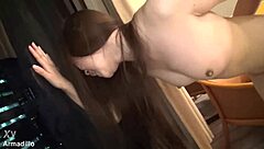Amateur Japanese Babe Blows and Rides Big Tits Toys