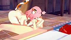 Diluc and Diona engage in hardcore sex in Genshin Impact Hentai video