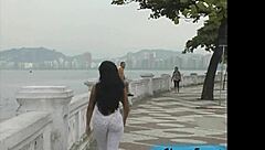 i'm soo nervous showing off my tits and ass on the streets and pier in santos sp