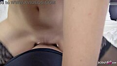 Real amateur interview with latina teen antonia sainz and german tourist casting session.