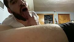 In this POV gay scene, a guy receives a sloppy deepthroat blowjob until he cums wetly.