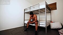 Freshman feels intense pleasure from jock's monster cock in dorm hookup