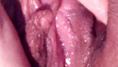 pretty girl masturbates her wet pussy slowly