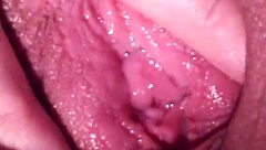 pretty girl masturbates her wet pussy slowly