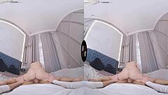 Experience the ultimate POV blowjob with a hot babe in virtual reality