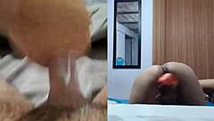 Amateur couple indulges in anal play with a dildo