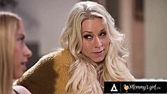 Mommy-daughter scissoring with Katie Morgan and Khloe Kapri