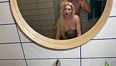 Bathroom POV with Lili Bella delivering an intense blowjob