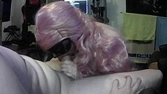 Obedient step daughter deepthroats daddy's cock with saliva, swallows cum!