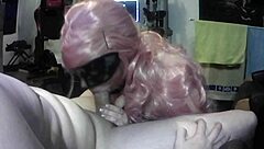 Obedient step daughter deepthroats daddy's cock with saliva, swallows cum!