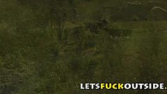 Outdoor Fuck With Cute Brunette's Big Boobs