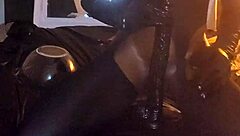 Intense stomach fucking with dildo and assfucking toys