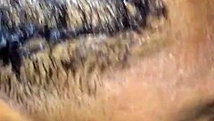 Homemade ebony amateurs share intimate peekshow moment